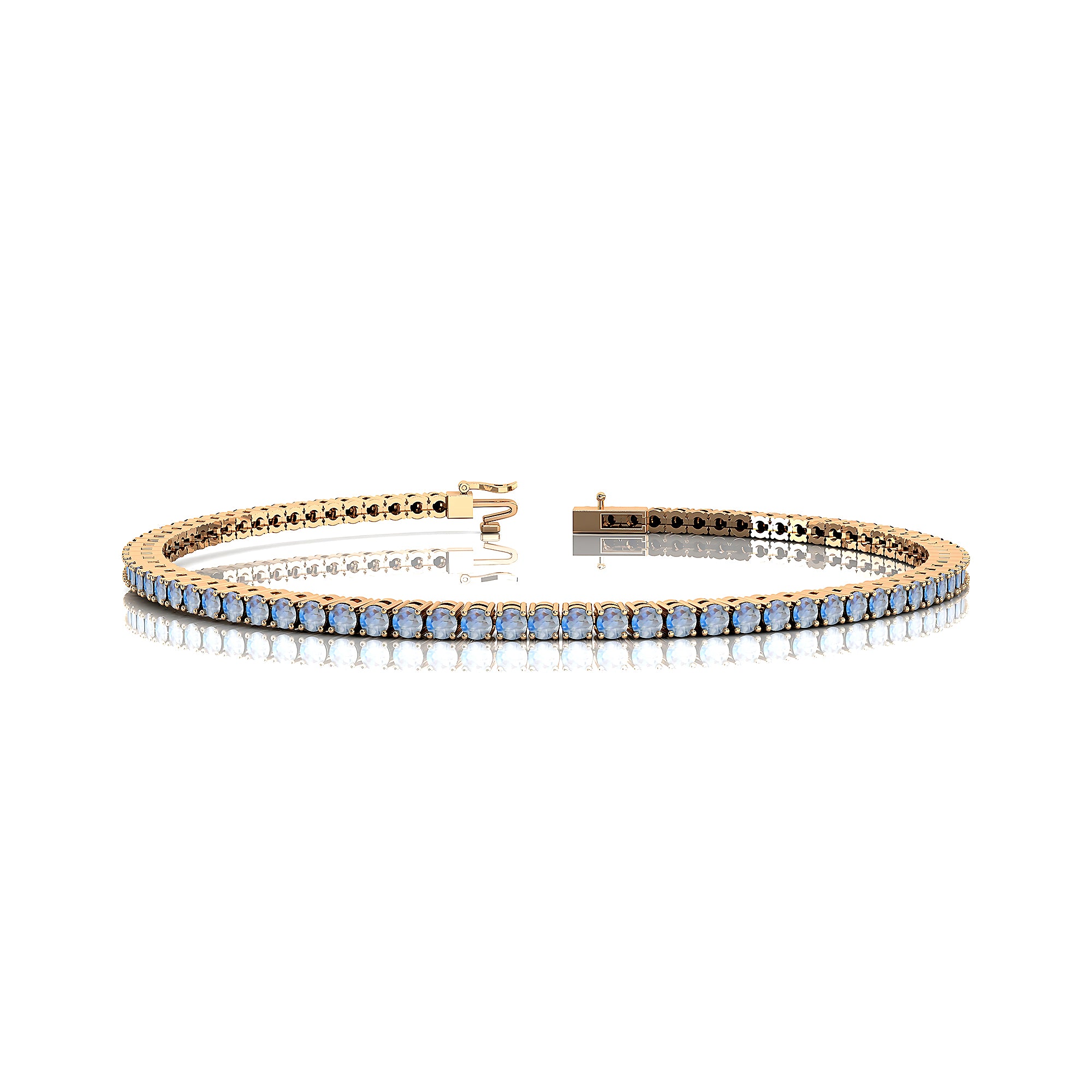2mm Round Rainbow Moonstone Tennis Bracelet - GeumJewels