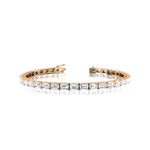 0.25ct Each Horizontally set Emerald Cut Diamond Tennis Bracelet - GeumJewels