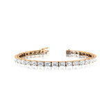 0.25ct Each Horizontally set Emerald Cut Diamond Tennis Bracelet - GeumJewels