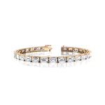 0.50ct Each Horizontally set Emerald Cut Diamond Tennis Bracelet - GeumJewels