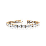 0.50ct Each Horizontally set Emerald Cut Diamond Tennis Bracelet - GeumJewels