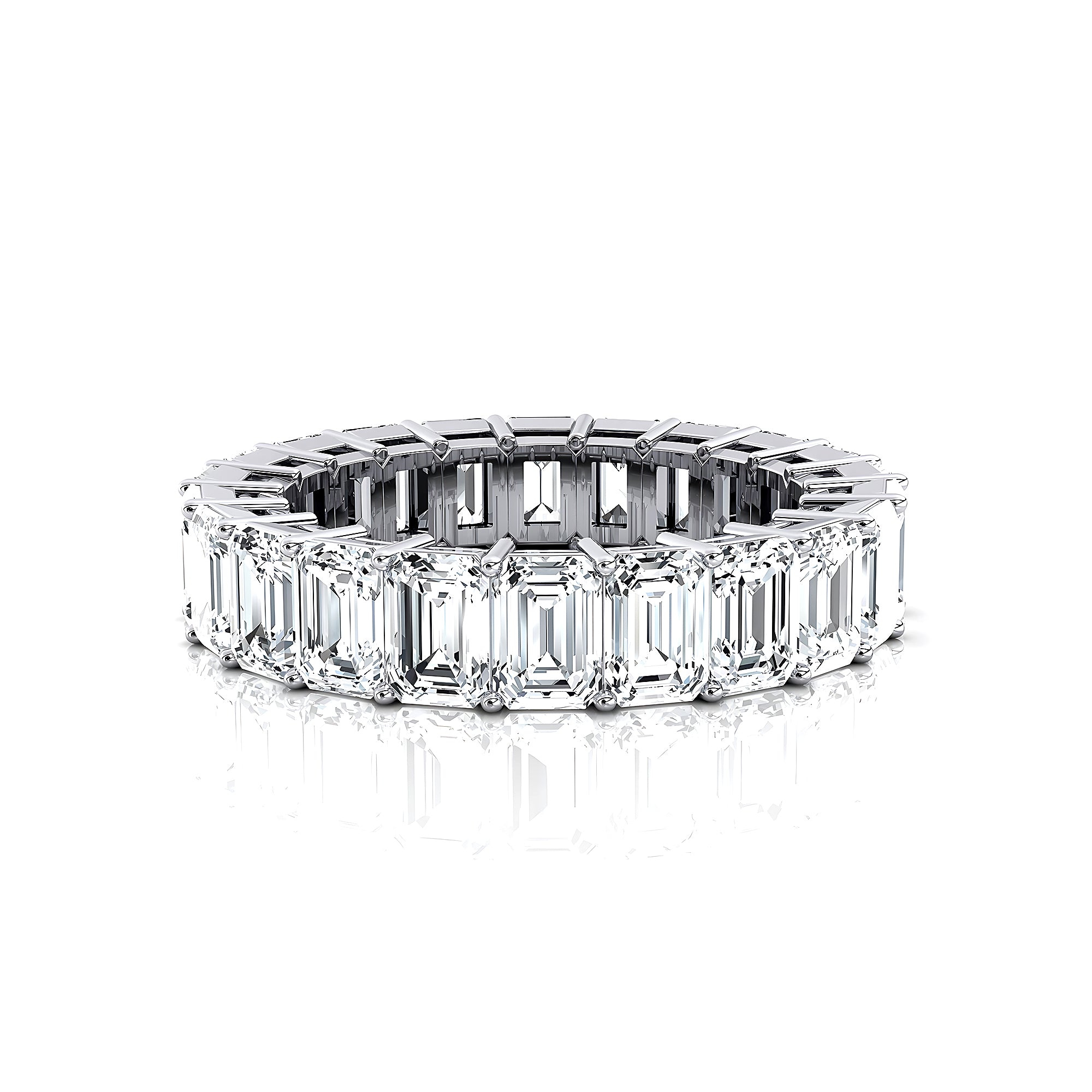 0.25ct each Emerald cut Diamond Eternity Ring - GeumJewels