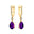Lever Back Diamond Drop Earrings with Pear Cut Amethsyt - GeumJewels