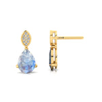 Illussion Set Diamond Earrings with Pear Cut Moonstone - GeumJewels