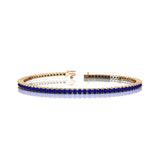 2mm Round Blue Sapphire Tennis Bracelet - GeumJewels
