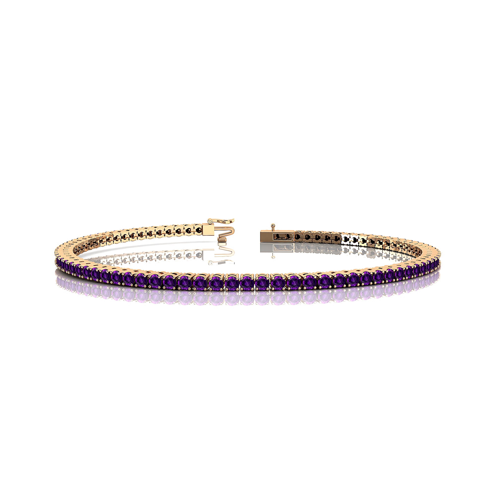 2mm Round Amethyst Tennis Bracelet - GeumJewels