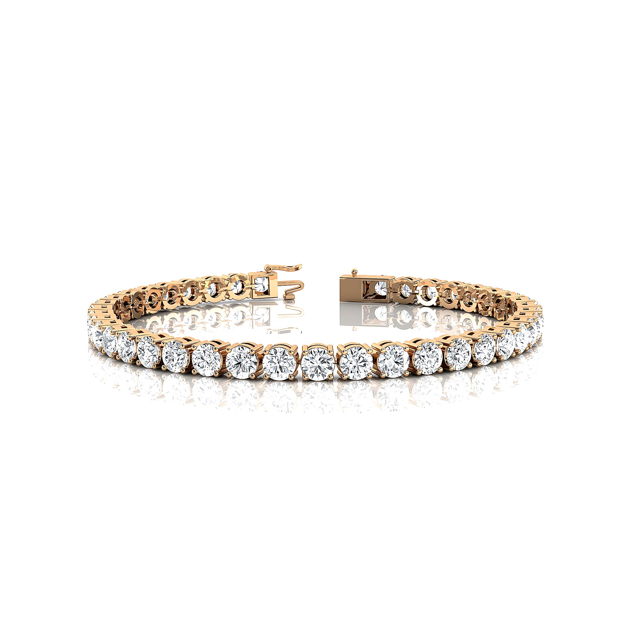 0.25ct Each Round Brilliant Cut Diamond Tennis Bracelet - GeumJewels