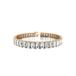 0.50ct Each Vertically set Emerald Cut Diamond Tennis Bracelet - GeumJewels