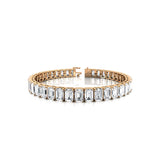 0.50ct Each Vertically set Emerald Cut Diamond Tennis Bracelet - GeumJewels