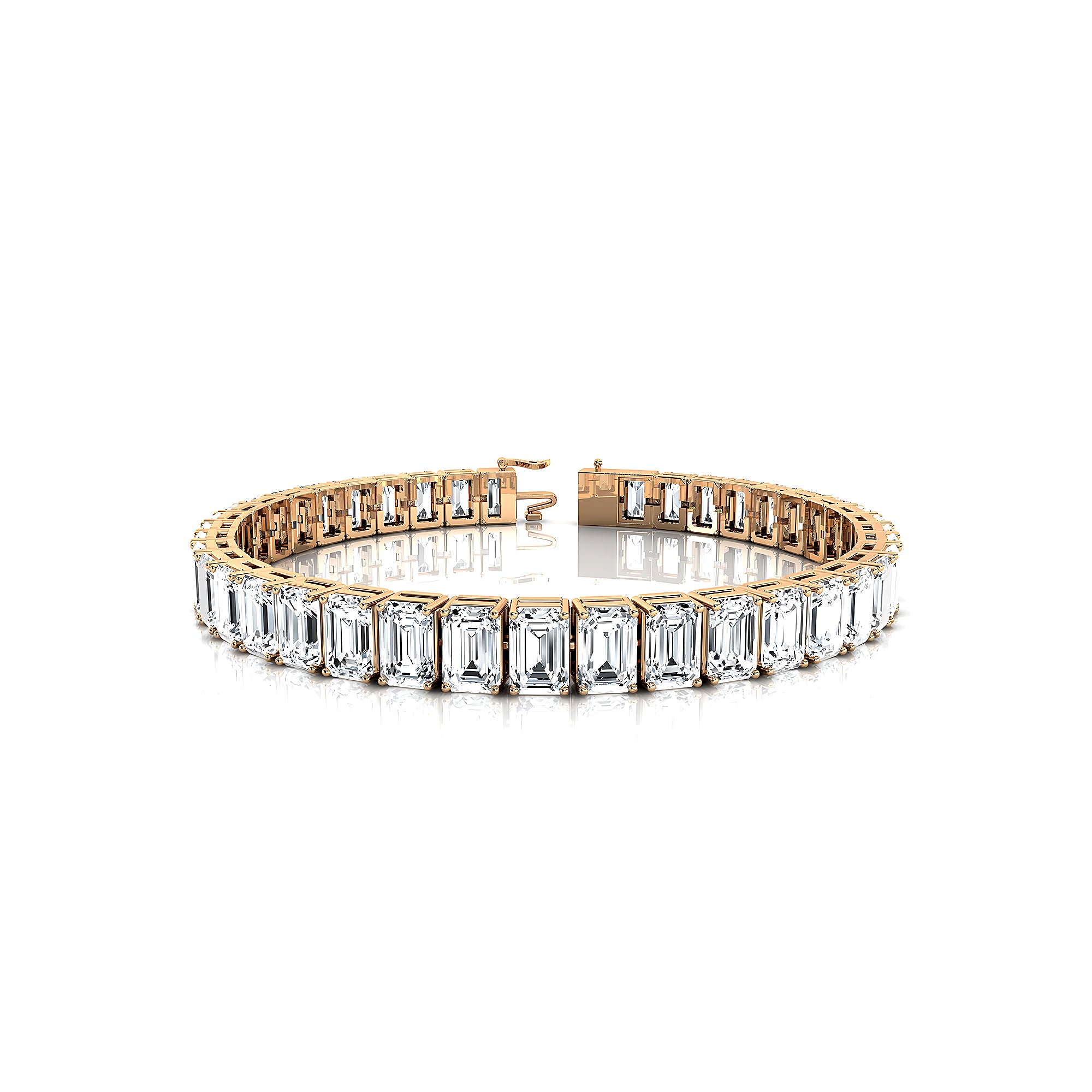 0.50ct Each Vertically set Emerald Cut Diamond Tennis Bracelet - GeumJewels