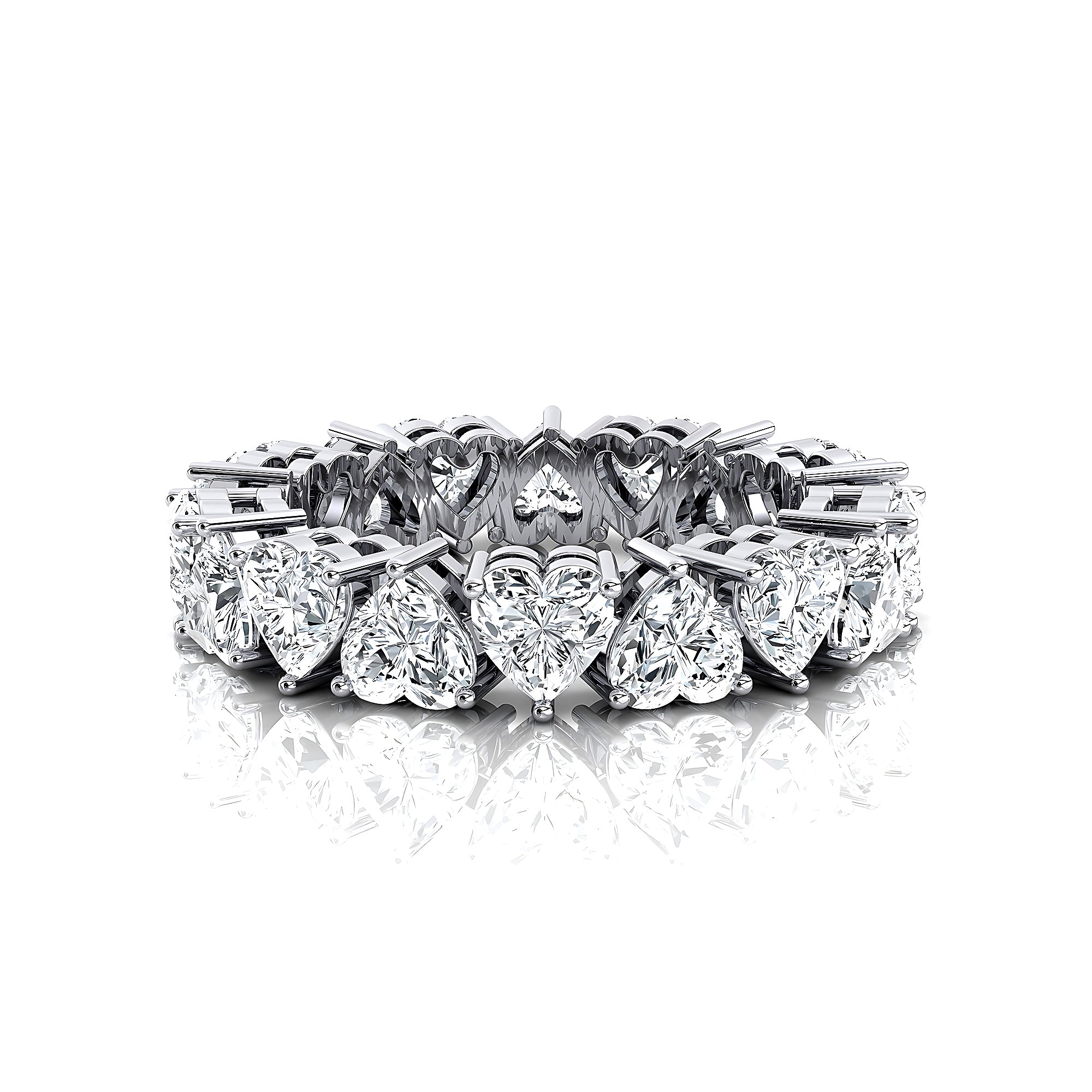 0.25ct each Heart Shape Diamond Eternity Ring - GeumJewels