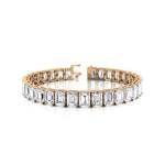 1ct Each Vertically set Emerald Cut Diamond Tennis Bracelet - GeumJewels