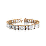 1ct Each Vertically set Emerald Cut Diamond Tennis Bracelet - GeumJewels