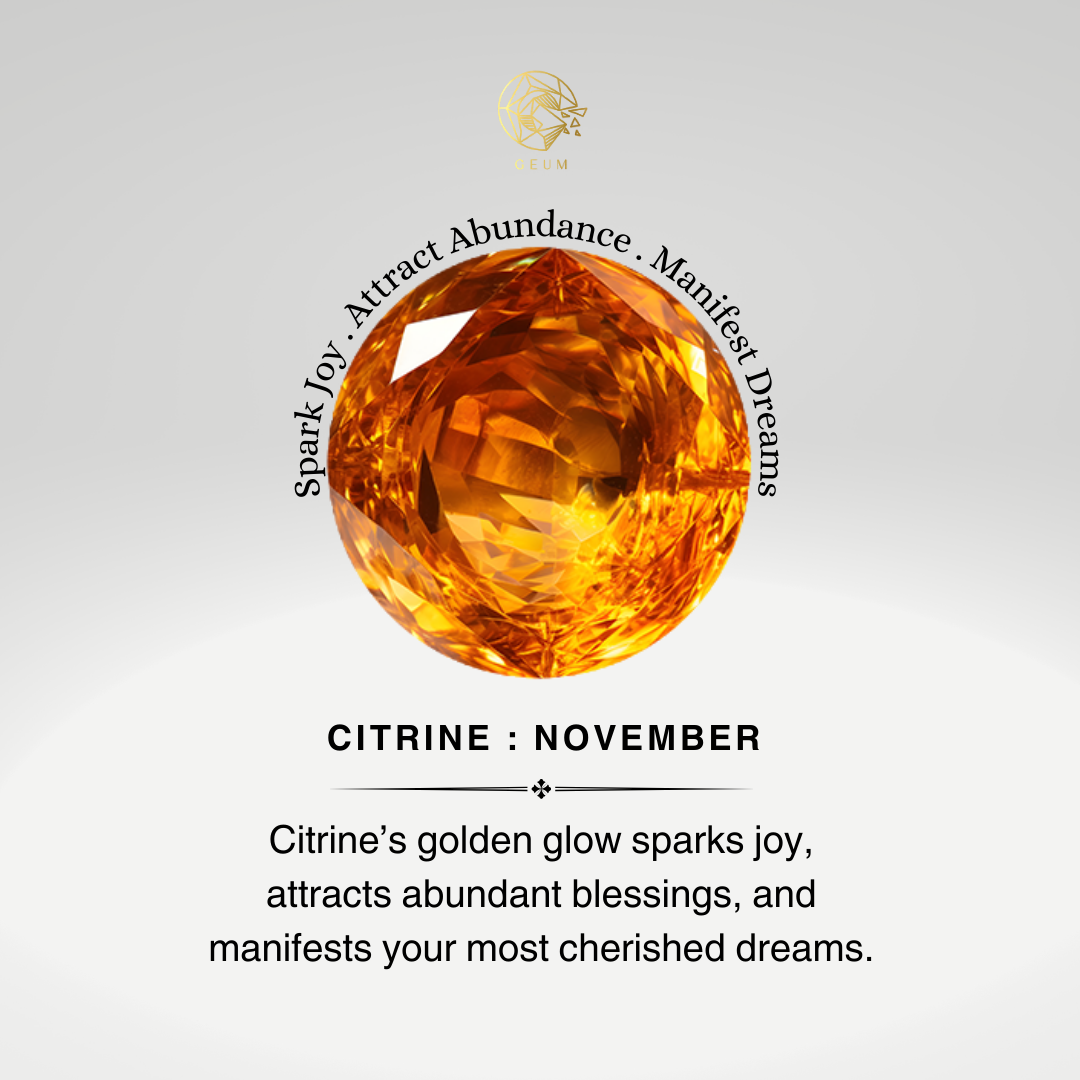 Oval Solitaire Citrine with Accent Diamonds Engagement Ring - GeumJewels