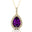 Amethyst Teardrop Pendant with Diamond Halo - GeumJewels
