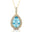 Aquamarine Teardrop Pendant with Diamond Halo - GeumJewels