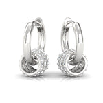 Triple Row Diamond Gold Hoop Earrings - GeumJewels