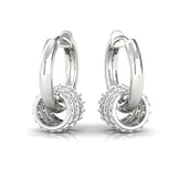 Triple Row Diamond Gold Hoop Earrings - GeumJewels