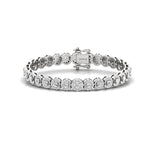 Round Solitaire Halo Diamond Gold Bracelet - GeumJewels