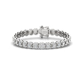 Round Solitaire Halo Diamond Gold Bracelet - GeumJewels