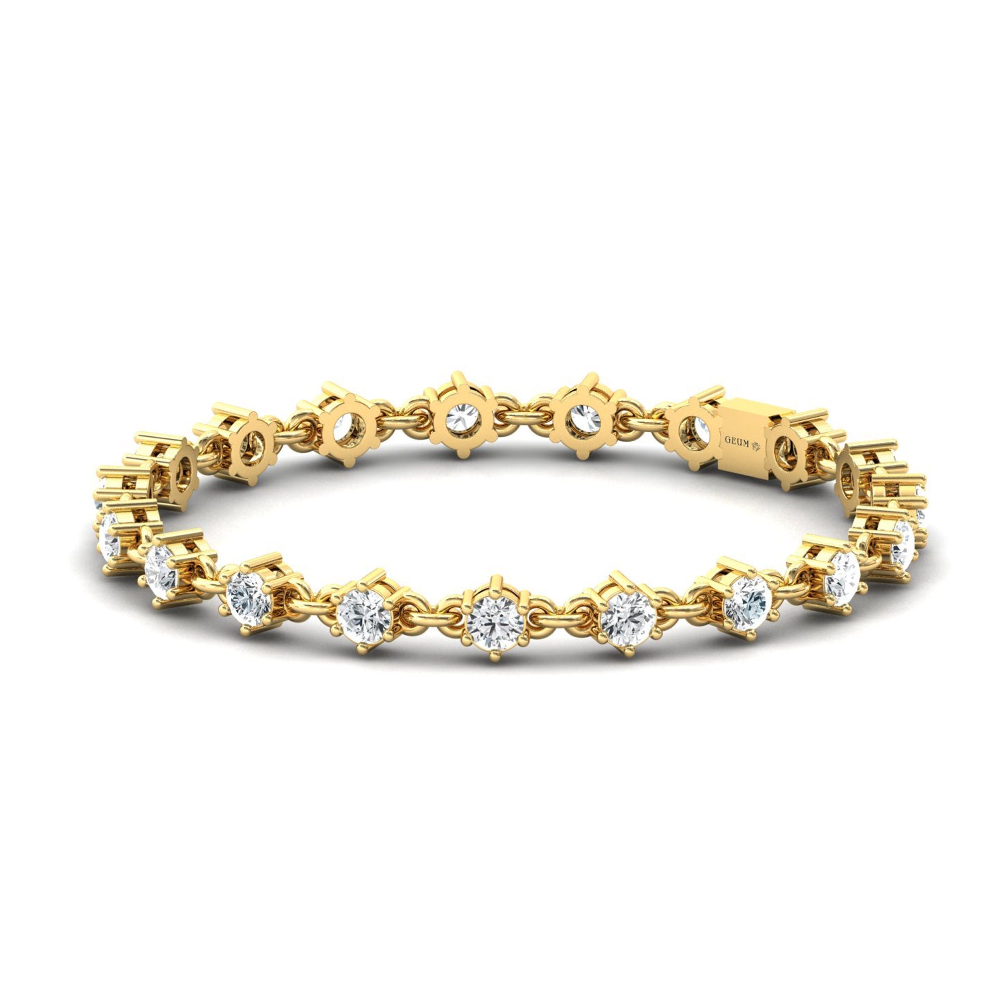 Chain Link Tennis Bracelet - GeumJewels