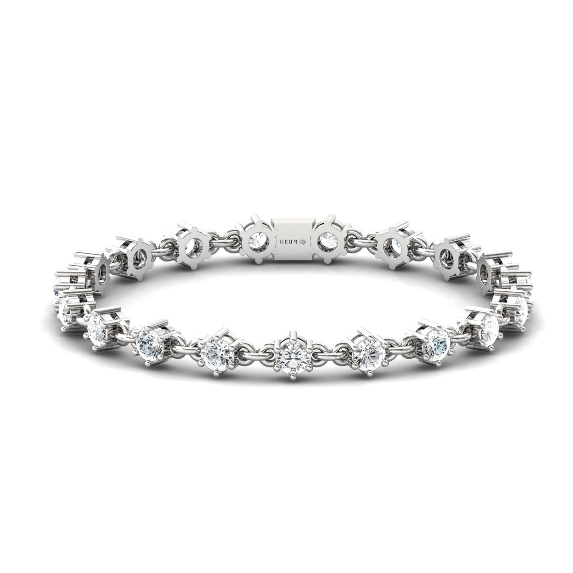 Chain Link Tennis Bracelet - GeumJewels