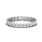 Gold Cluster Diamonds Tennis Bracelet - GeumJewels