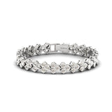 Gold Cluster Diamonds Tennis Bracelet - GeumJewels
