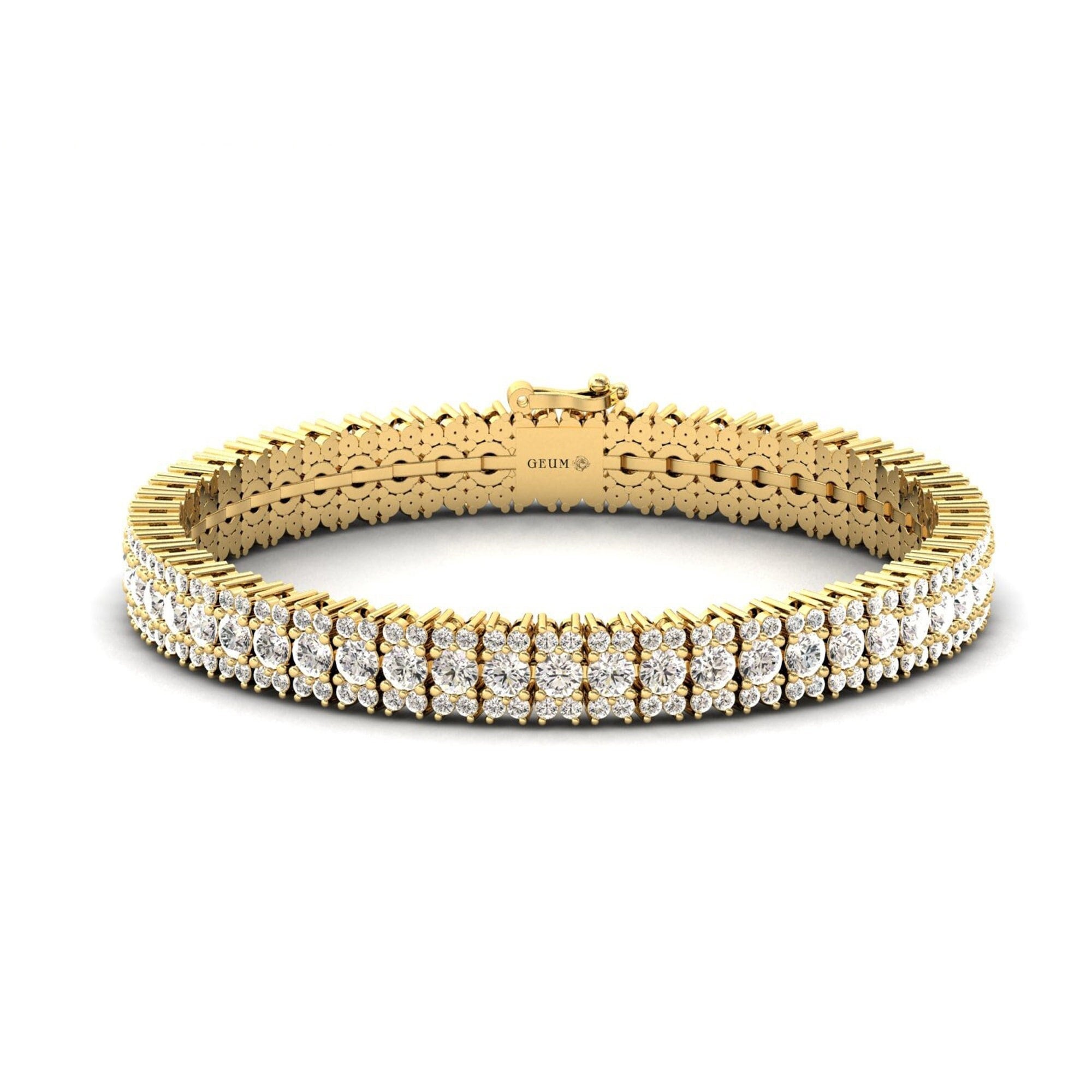 Three Row Diamond Tennis Bracelet - GeumJewels