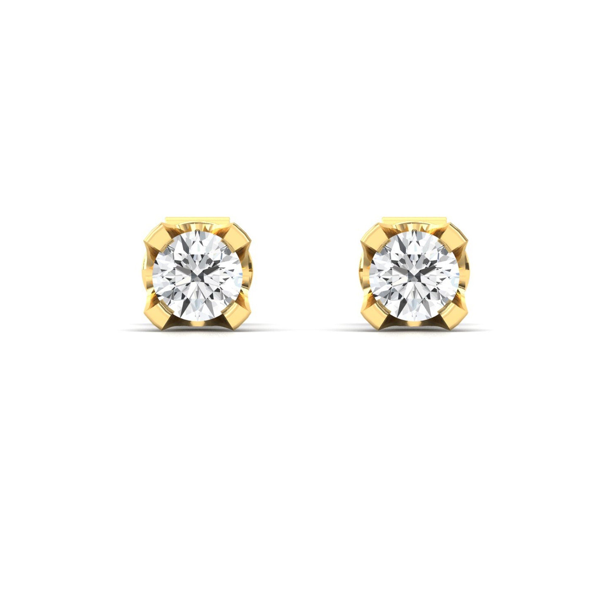 0.25 TCW Diamond Stud Earrings - GeumJewels