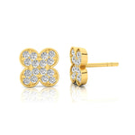 Clover Style Diamond Stud Dainty earrings - GeumJewels