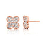 Clover Style Diamond Stud Dainty earrings - GeumJewels
