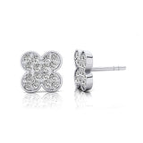 Clover Style Diamond Stud Dainty earrings - GeumJewels