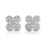 Clover Style Diamond Stud Dainty earrings - GeumJewels