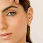 Cuban Chain Link Hoop Earrings - GeumJewels