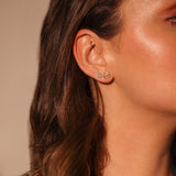 Dainty Flower Style Diamond Stud Earrings - GeumJewels