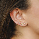 Snowflake Diamond Dainty Stud Earring - GeumJewels
