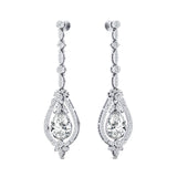 Art Deco Style Pear Shaped Lab Diamond Drop Earrings - GeumJewels