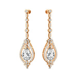 Art Deco Style Pear Shaped Lab Diamond Drop Earrings - GeumJewels