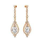 Art Deco Style Pear Shaped Lab Diamond Drop Earrings - GeumJewels