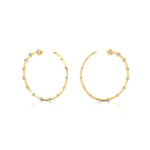 Circular Diamond Distant Diamond Hoop Earrings - GeumJewels