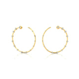 Circular Diamond Distant Diamond Hoop Earrings - GeumJewels