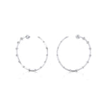 Circular Diamond Distant Diamond Hoop Earrings - GeumJewels
