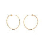 Circular Diamond Distant Diamond Hoop Earrings - GeumJewels