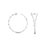 Circular Diamond Distant Diamond Hoop Earrings - GeumJewels