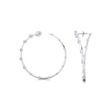 Circular Diamond Distant Diamond Hoop Earrings - GeumJewels
