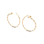 Circular Diamond Distant Diamond Hoop Earrings - GeumJewels