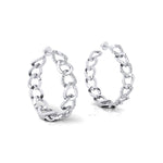 Dainty Cuban Alternate Diamond Gold Earrings - GeumJewels