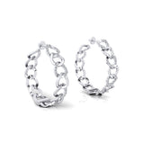Dainty Cuban Alternate Diamond Gold Earrings - GeumJewels