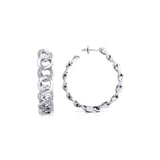 Dainty Cuban Alternate Diamond Gold Earrings - GeumJewels